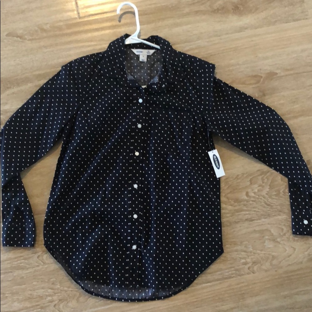 Old navy black and white dress shirt